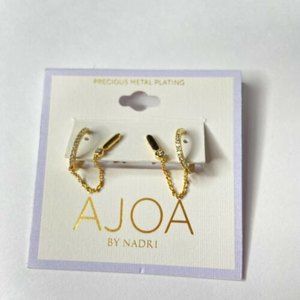 AJOA by Nadri Wythe Swag Cubic Zirconia Earrings Gold Tone